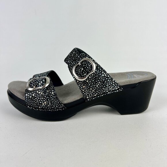 Dansko Womens Sophie Black Shagreen Dot Sandals Comfort size 38 US 7.5 8 - Picture 7 of 15